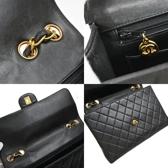 CHANEL CC Matelasse 30 Chain Shoulder Bag Leather Black GHW Vintage 359RF616 - Picture 10 of 16